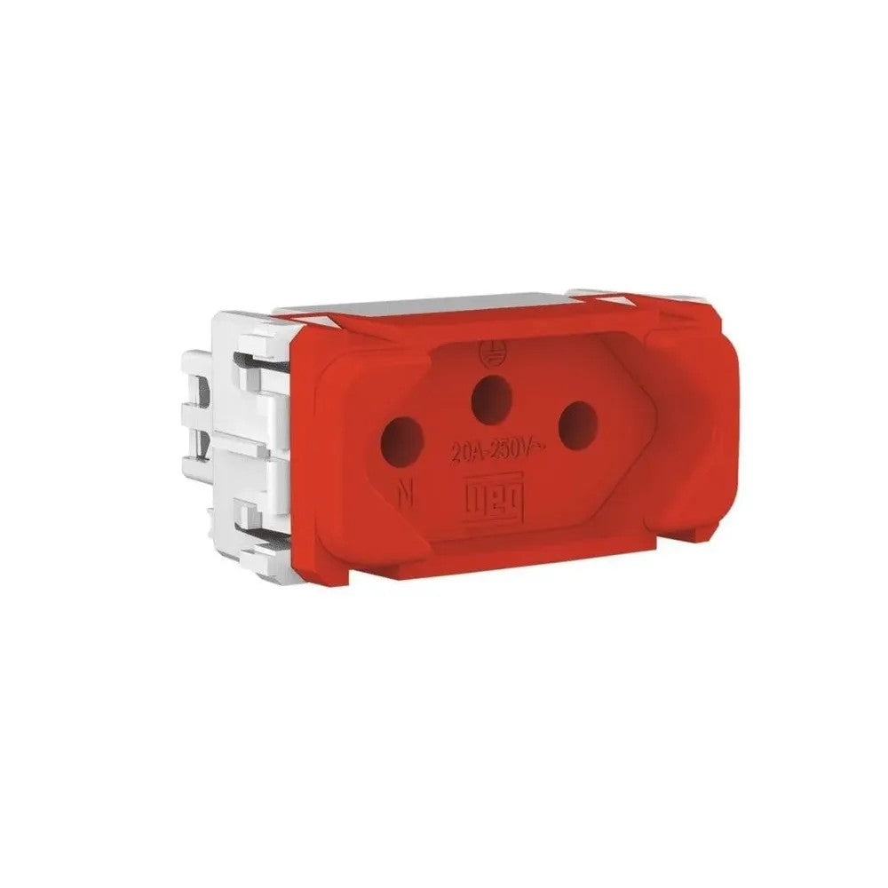 Tomada Modular 2P T 20A Vermelha Composé WEG