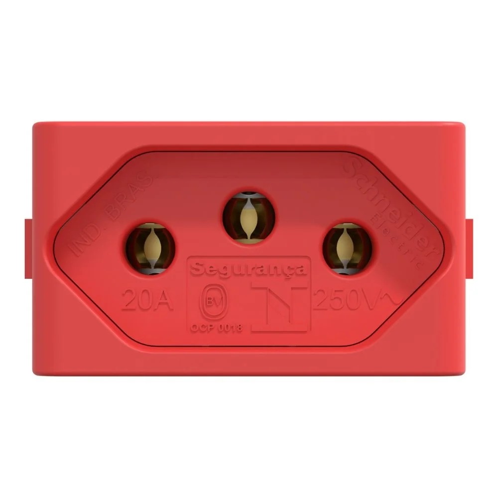 Tomada Modular 2P T 20A Vermelha S401119 Lunare UP Schneider