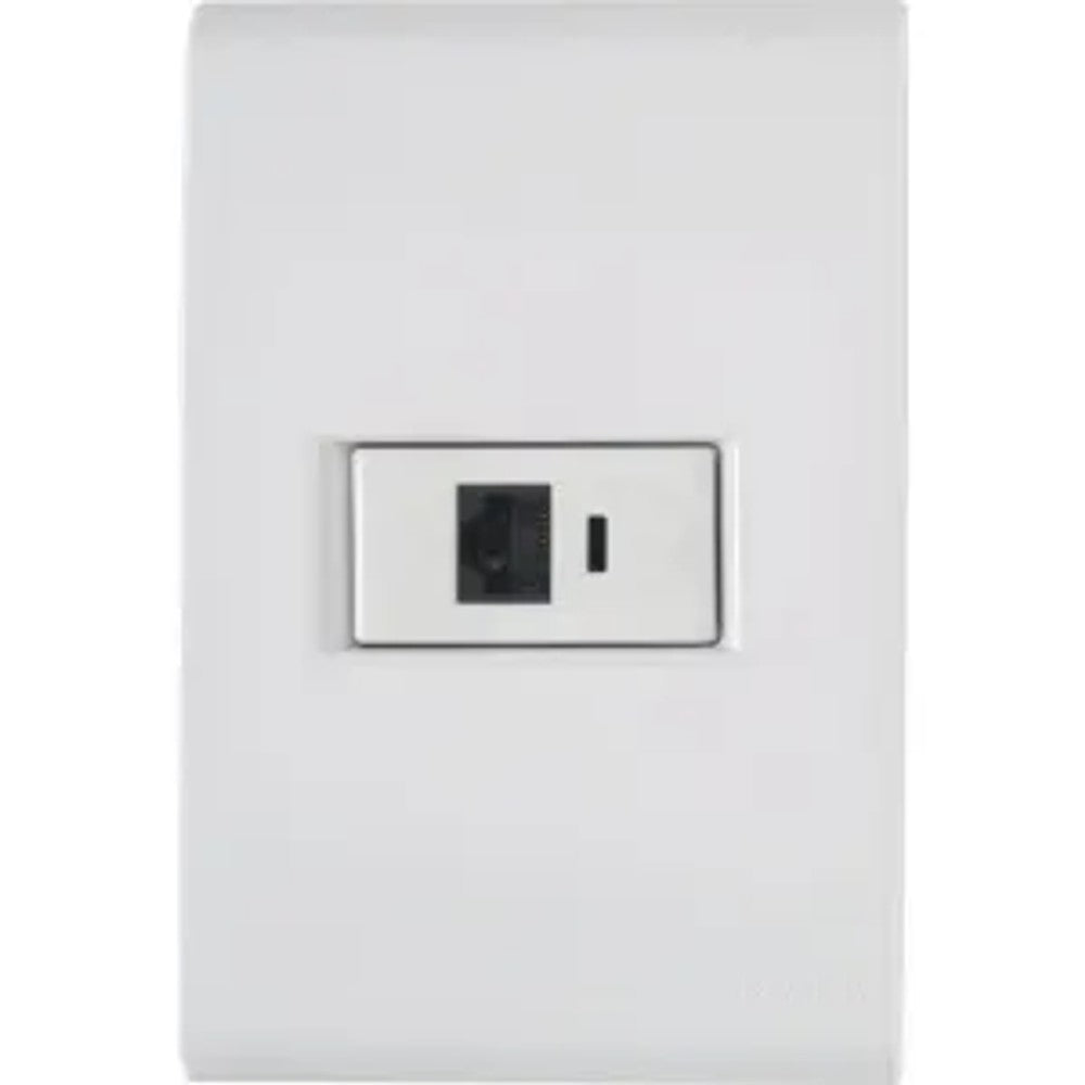 Tomada RJ45 CAT6 com Placa Branco Liz Tramontina