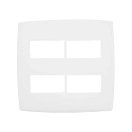 Placa 4x4 4 Postos Separados Linha Plus Branco