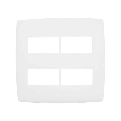 Placa 4x4 4 Postos Separados Linha Plus Branco