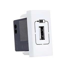 Tomada Modular com Carregador USB 1500mA 1 Metro Branca Plus GL