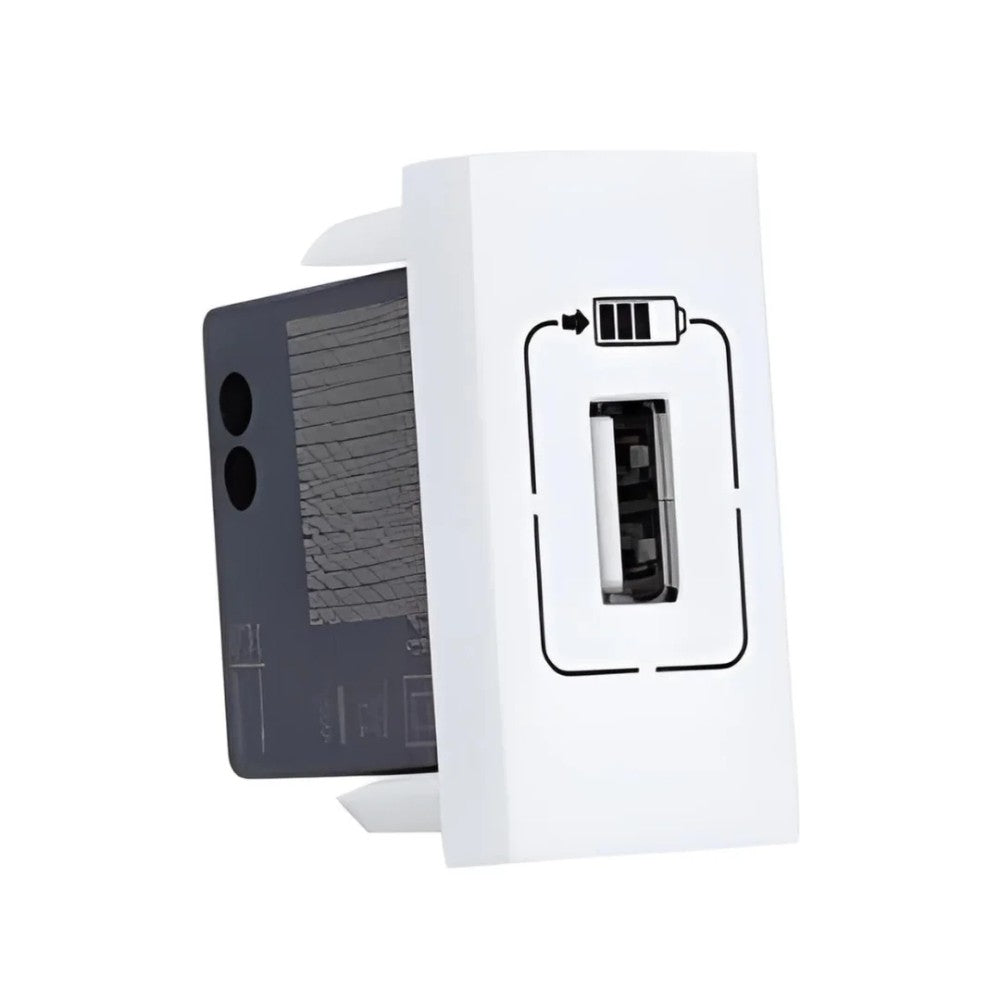 Tomada Modular com Carregador USB 1500mA 1 Metro Branca Plus GL