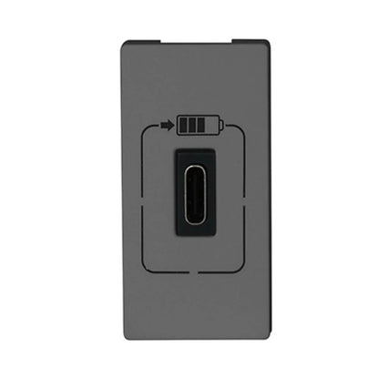 Tomada Módulo Carregador USB Tipo C Cemar Plus Cinza Gelo