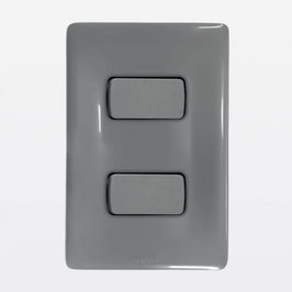 Interruptor 2 Teclas Simples 10A com Placa Zeffia Cinza 680101CZ