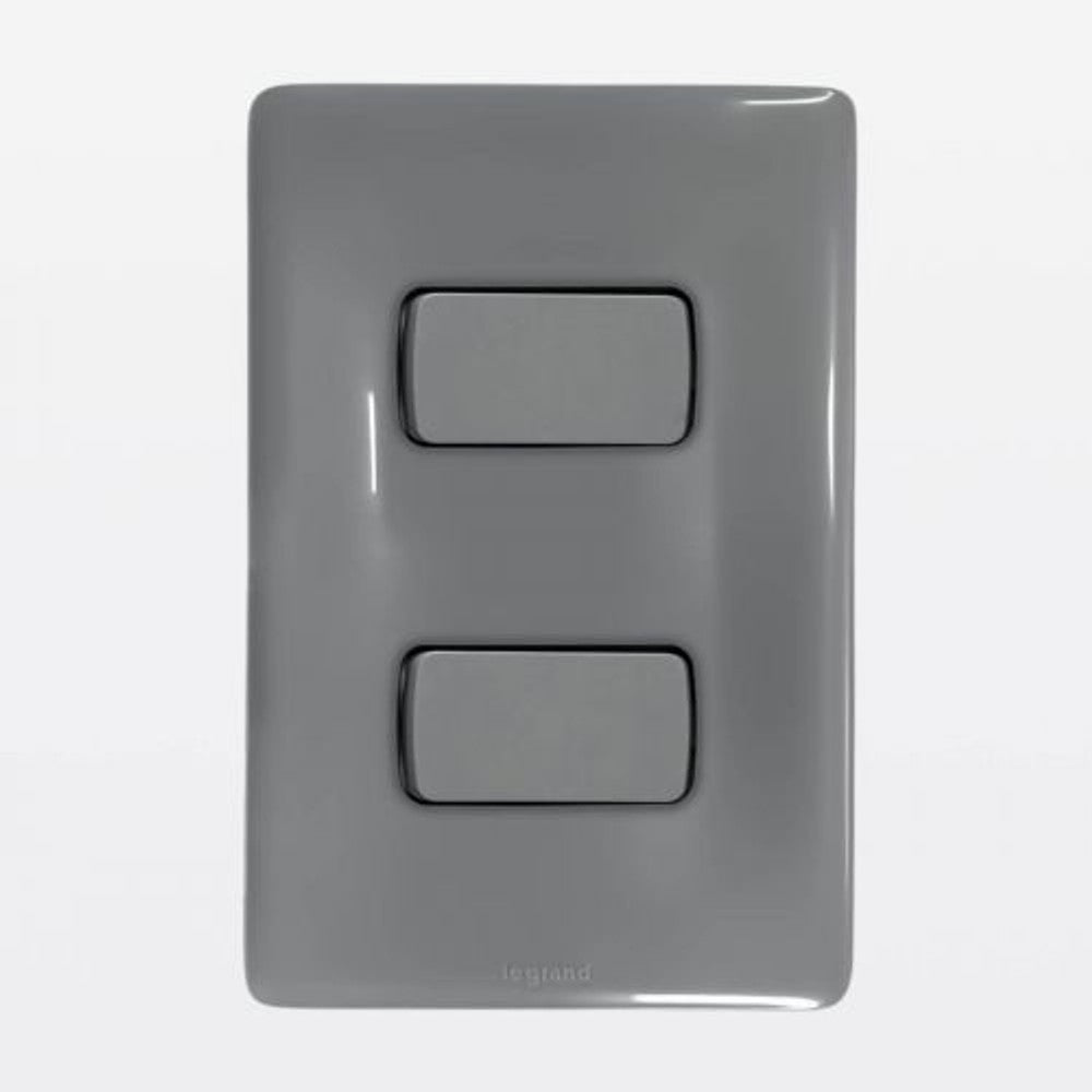 Interruptor 2 Teclas Simples 10A com Placa Zeffia Cinza 680101CZ