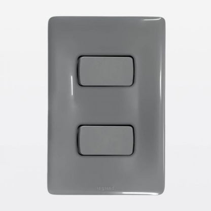 Interruptor 2 Teclas Simples 10A com Placa Zeffia Cinza 680101CZ