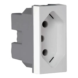 Tomada Modular 2 Polos e Terra 10A Branco JW4165 Matix GO