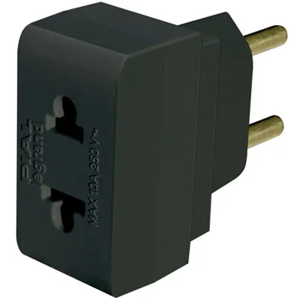 Plug Adaptador 2 Polos Padrão Novo 10A Preto Pial GL