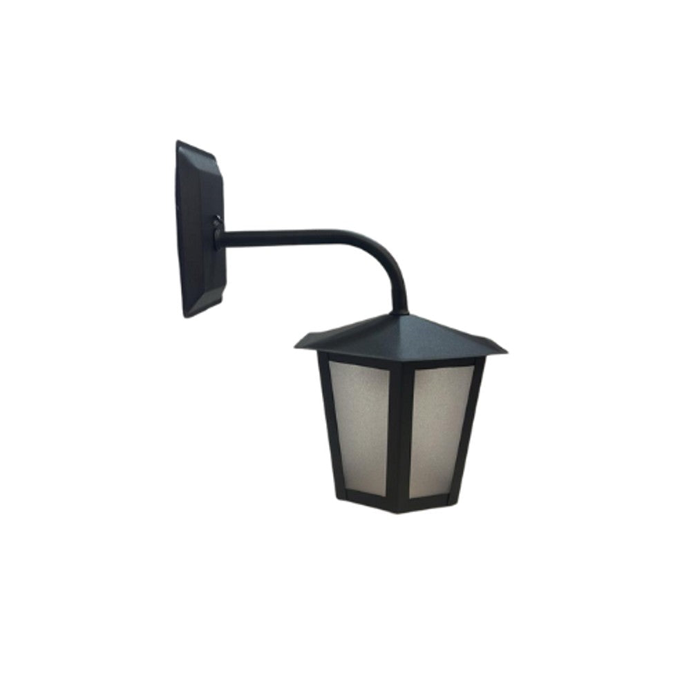 LANTERNA IDEAL L1B C/BRAÇO AÇO FOSFATIZADO PAREDE 30X19X21CM