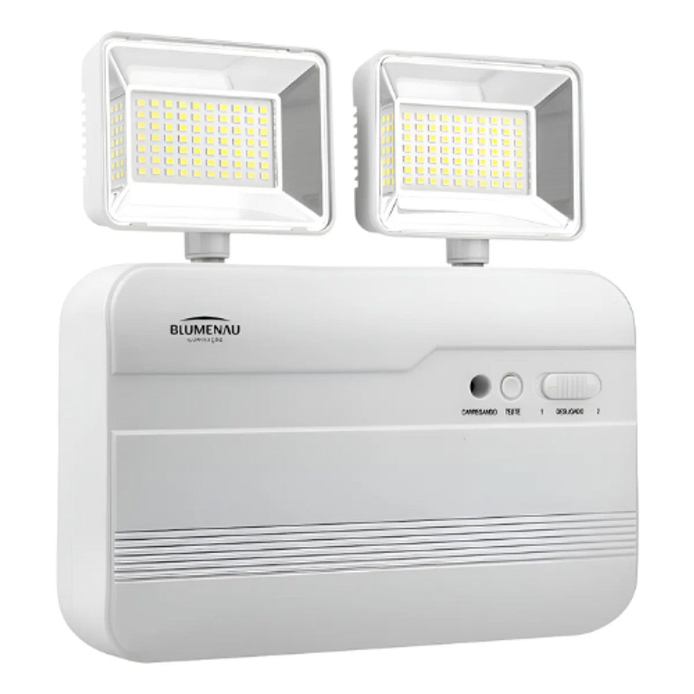 Luminária Emergência Blumenau 3000LM 2 Faróis LED Bivolt 6500K