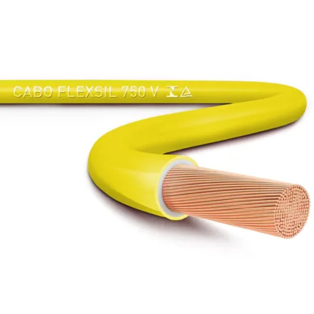 Cabo Flexível Atox 750V 6,0mm Amarelo Com 100m