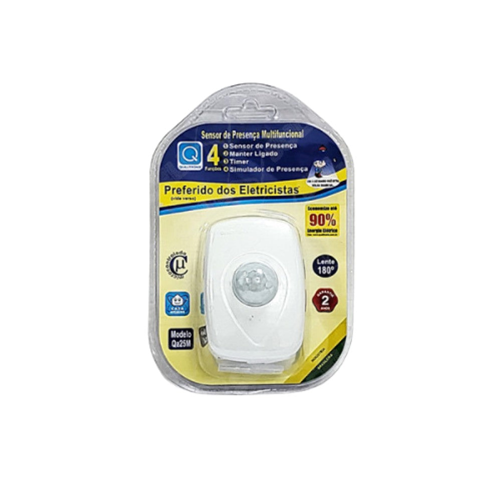 Sensor de Presença Parede 180 Bivolt Qualitronix QA25M Branco
