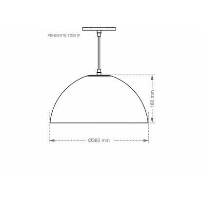 Pendente Taschibra TD821F Alumínio Branco Fosco 36cm
