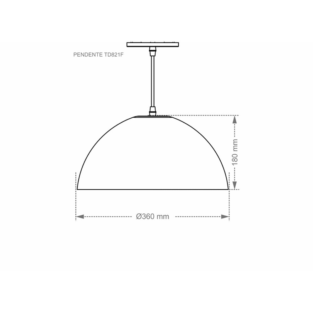Pendente Taschibra TD821F Alumínio Branco Fosco 36cm