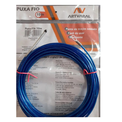 Passa Fio Alma Aço 10m Reforçado Azul Art-Varal