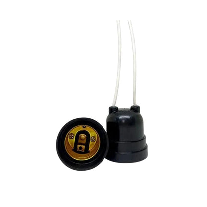 Porta-Lâmpada Rabicho E27 Enerbras Termoplástico Preto
