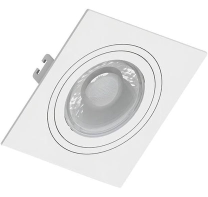 Spot Embutir Save Energy Quadrado ABS Branco 1 Lâmpada