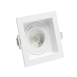 SPOT ABS EMBUTIR QUADRADO PARA 1 MR16 BRANCO RECUADO SAVEENERGY