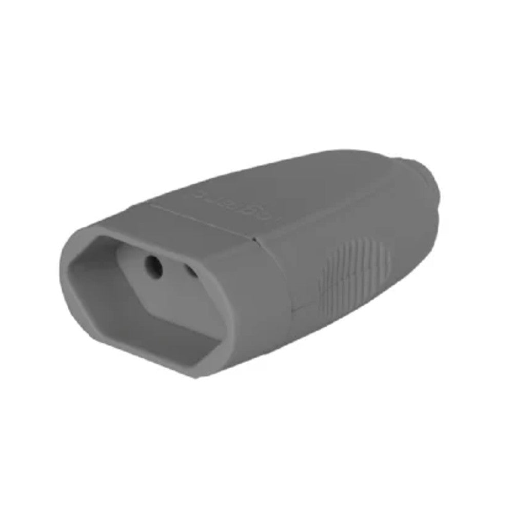 Plug Fêmea 2 Polos e Terra 10A Cinza 615876 Pial GL