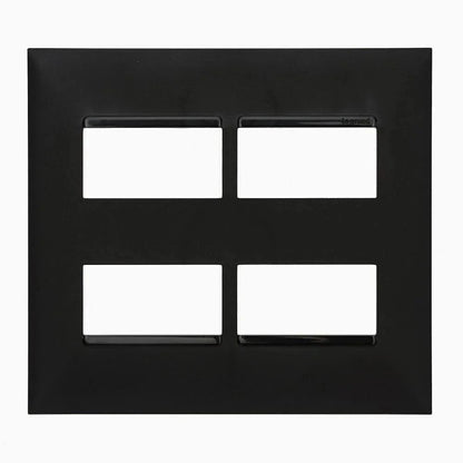 Placa 4x4 4 Postos Separados Linha Plus Preto 618514PT
