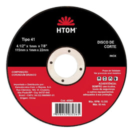DISCO CORTE INOX 4.1/2X1"X7/8 40563 HTO