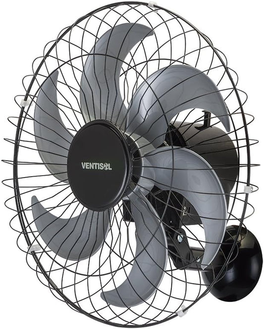 VENTILADOR DE PAREDE VENTISOL STEEL 50CM OSCILANTE BIVOLT PRETO