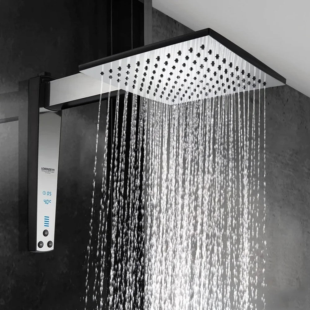 CHUVEIRO ACQUA CENTURY DIGITAL PRETO/CROMADO 220V 6800W LORENZETTI