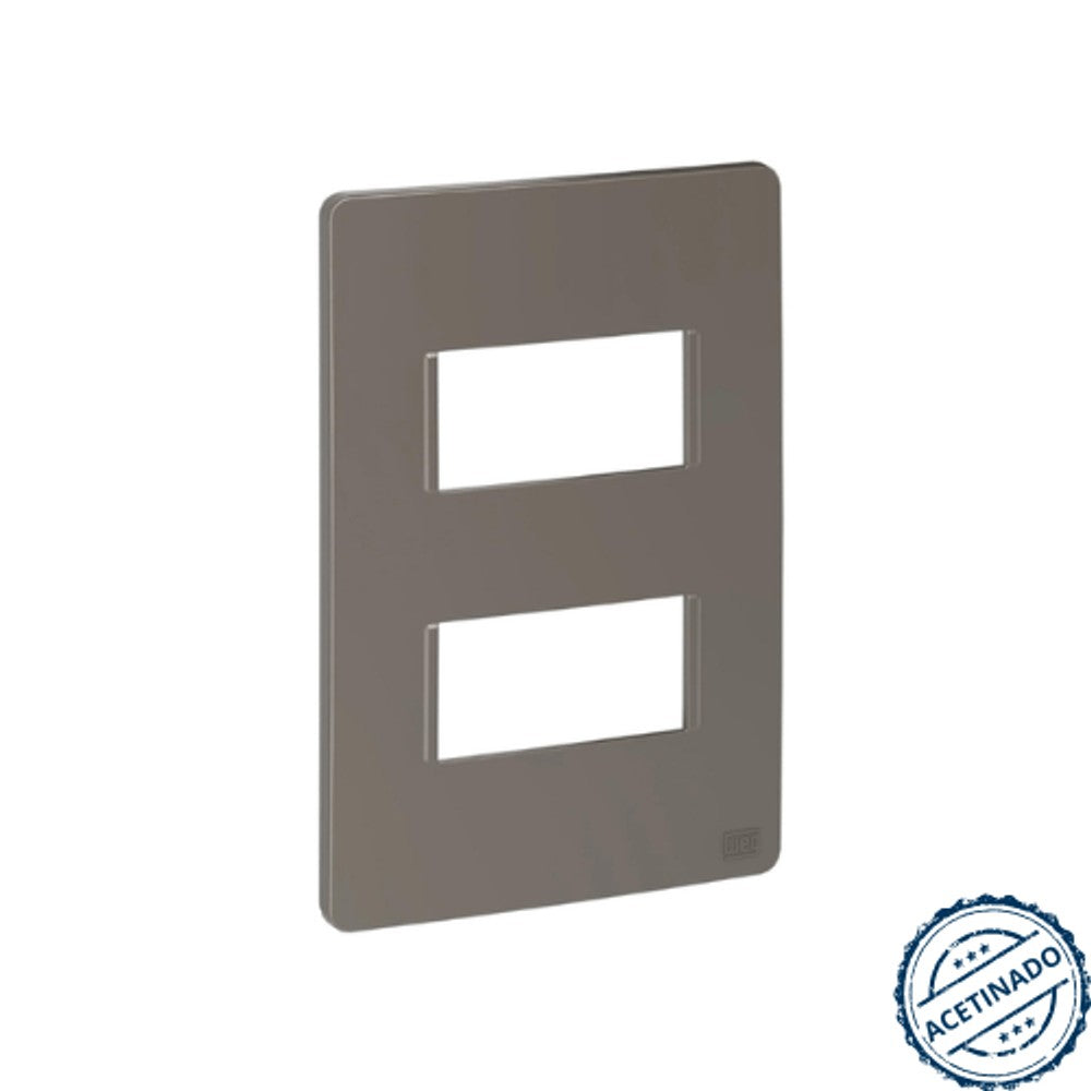 PLACA 2X4 2 POSTOS ARGILA ACETINADO ESATTA WEG