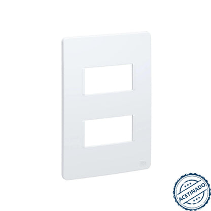 PLACA 2X4 2 POSTOS BRANCA ACETINADO ESATTA WEG