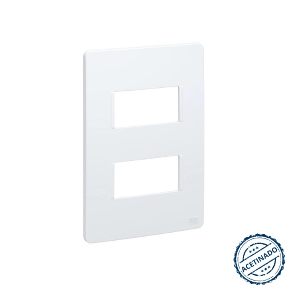 PLACA 2X4 2 POSTOS BRANCA ACETINADO ESATTA WEG