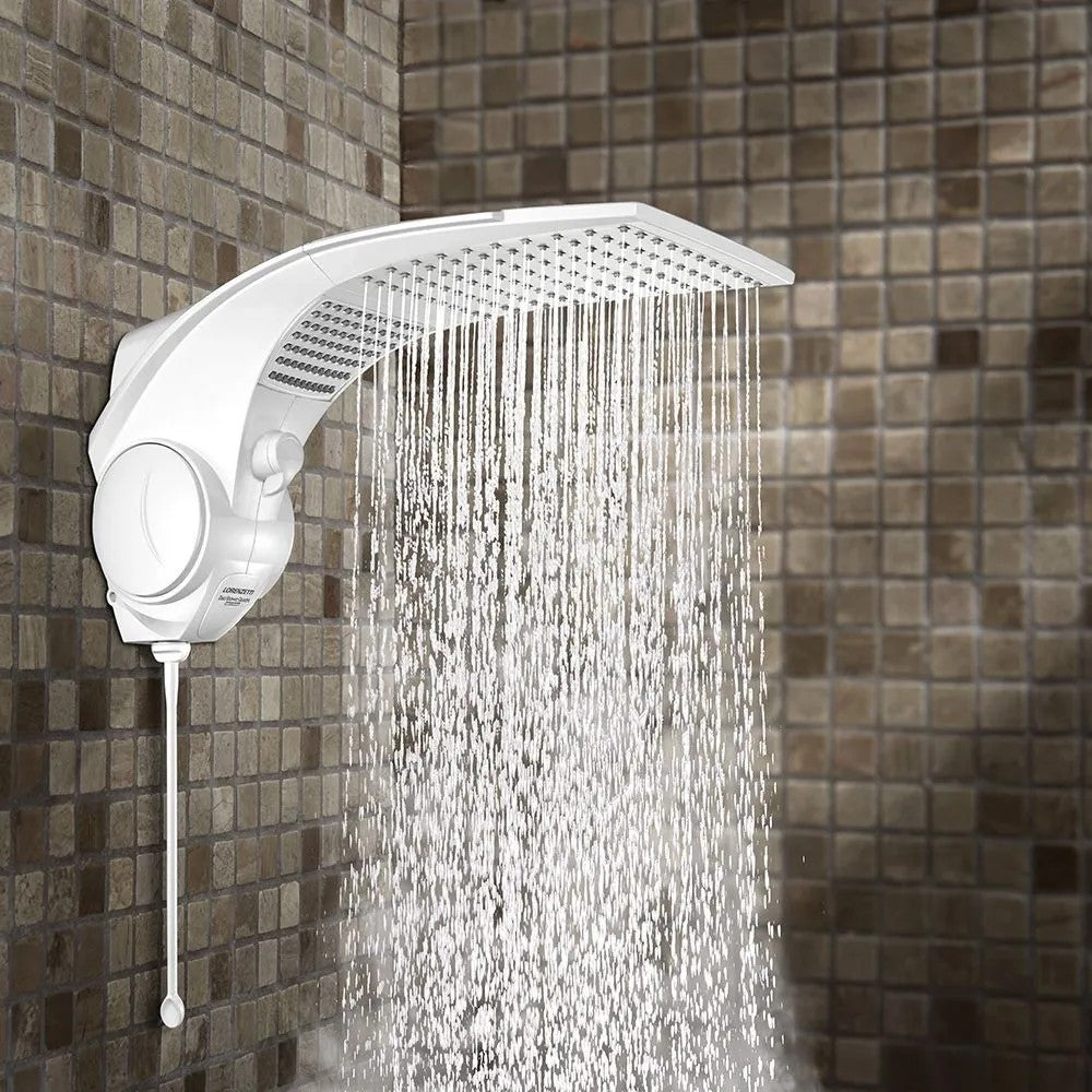 CHUVEIRO DUO SHOWER ELETRÔNICO QUADRA 7500W 220V BRANCO LORENZETTI