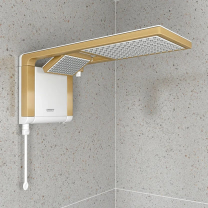 CHUVEIRO ACQUA DUO BRANCO/MATTE GOLD 220V 7800W LORENZETTI