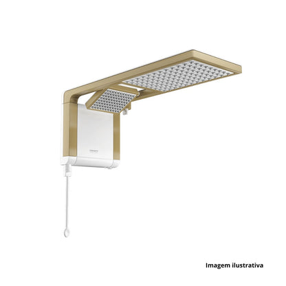 CHUVEIRO ACQUA DUO BRANCO/MATTE GOLD 220V 7800W LORENZETTI