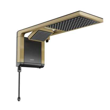 CHUVEIRO ACQUA DUO PRETO/MATTE GOLD 127V 5500W  LORENZETTI