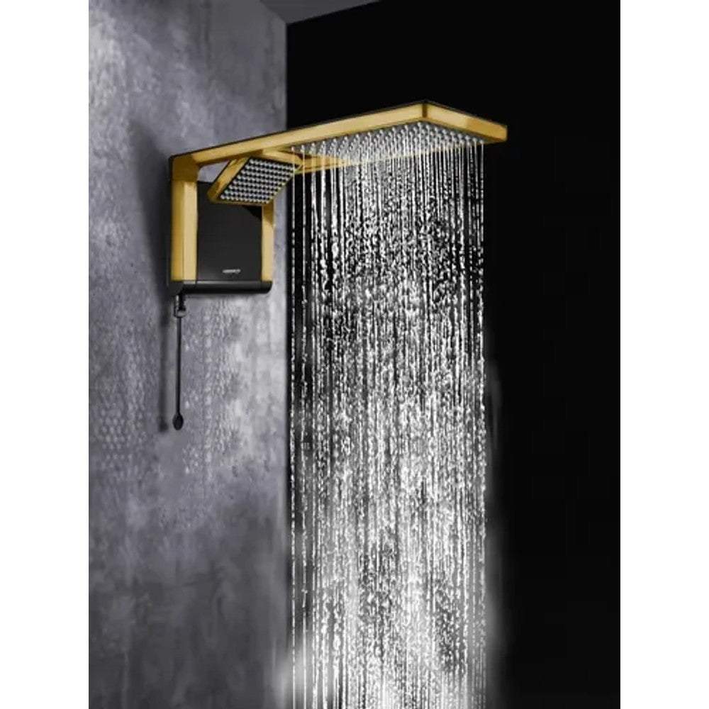 CHUVEIRO ACQUA DUO PRETO/MATTE GOLD 127V 5500W  LORENZETTI