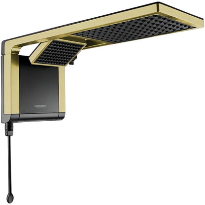 CHUVEIRO ACQUA DUO PRETO/MATTE GOLD 220V 7800W LORENZETTI