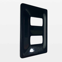 Interruptor Simples e Tomada 10A com Placa Zeffia Preta Gloss