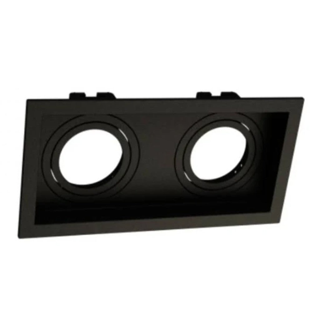 SPOT PIX EMBUTIR QUADRADO 2XMR16 PRETO