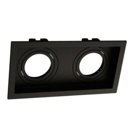 SPOT PIX EMBUTIR QUADRADO 2XMR16 PRETO