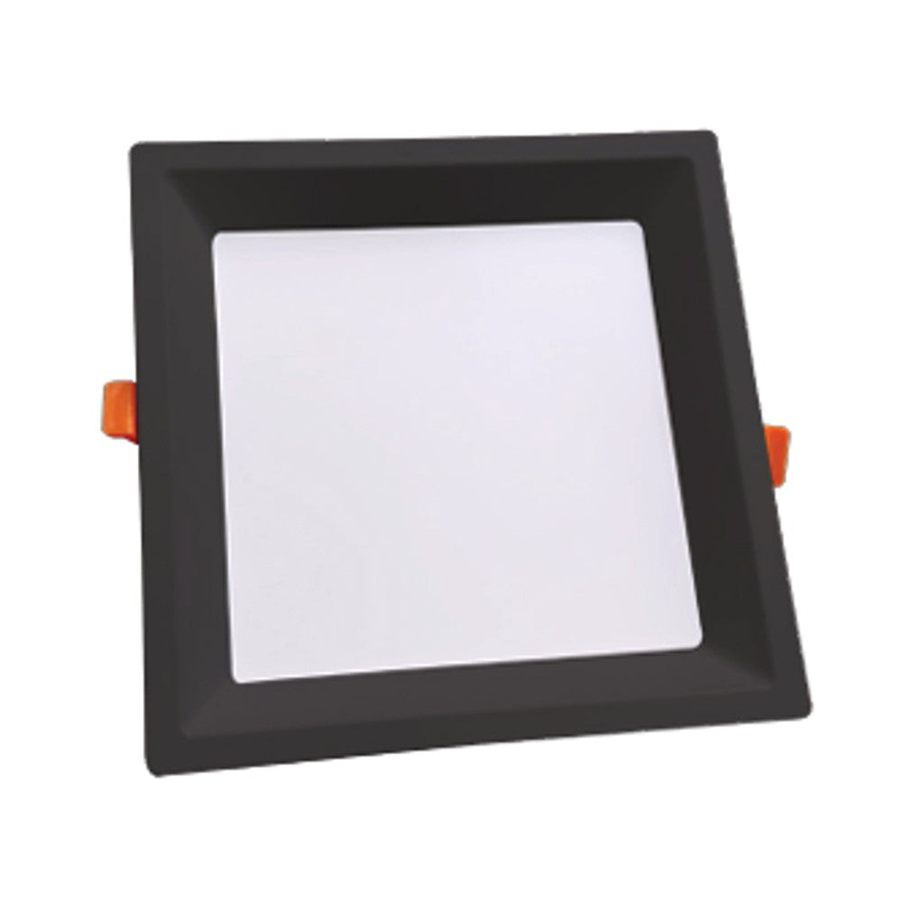 PAINEL DE EMBUTIR RECUADO QUADRADO LED 18W 3000K 15CM PRETO