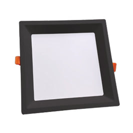 PAINEL DE EMBUTIR RECUADO QUADRADO LED 18W 3000K 15CM PRETO