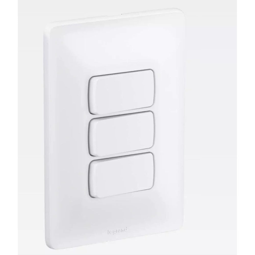 Interruptor 3 Polos 10A Com Placa 680107 Zeffia GL Branco