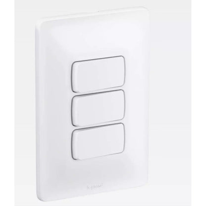 Interruptor 3 Polos 10A Com Placa 680107 Zeffia GL Branco