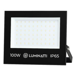 PROJETOR LED 100W 6000K Preto IP65 LUMINATTI