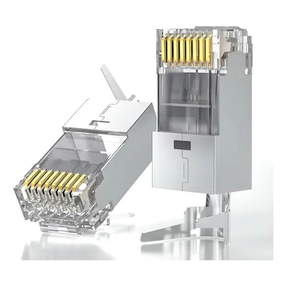 Conector RJ45 Blindado Cat6A 10Gbps com Capa Maxi