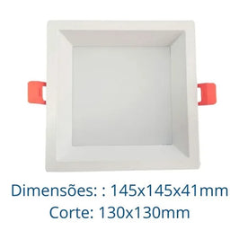 PAINEL DE LED EMBUTIR QUADRADO 18W 3000K BRANCO RECUADO LUMINATTI