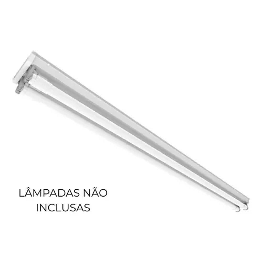LUMINARIA COMERCIAL SLIM LUMEPETRO LED T8 2X120CM BRANCA