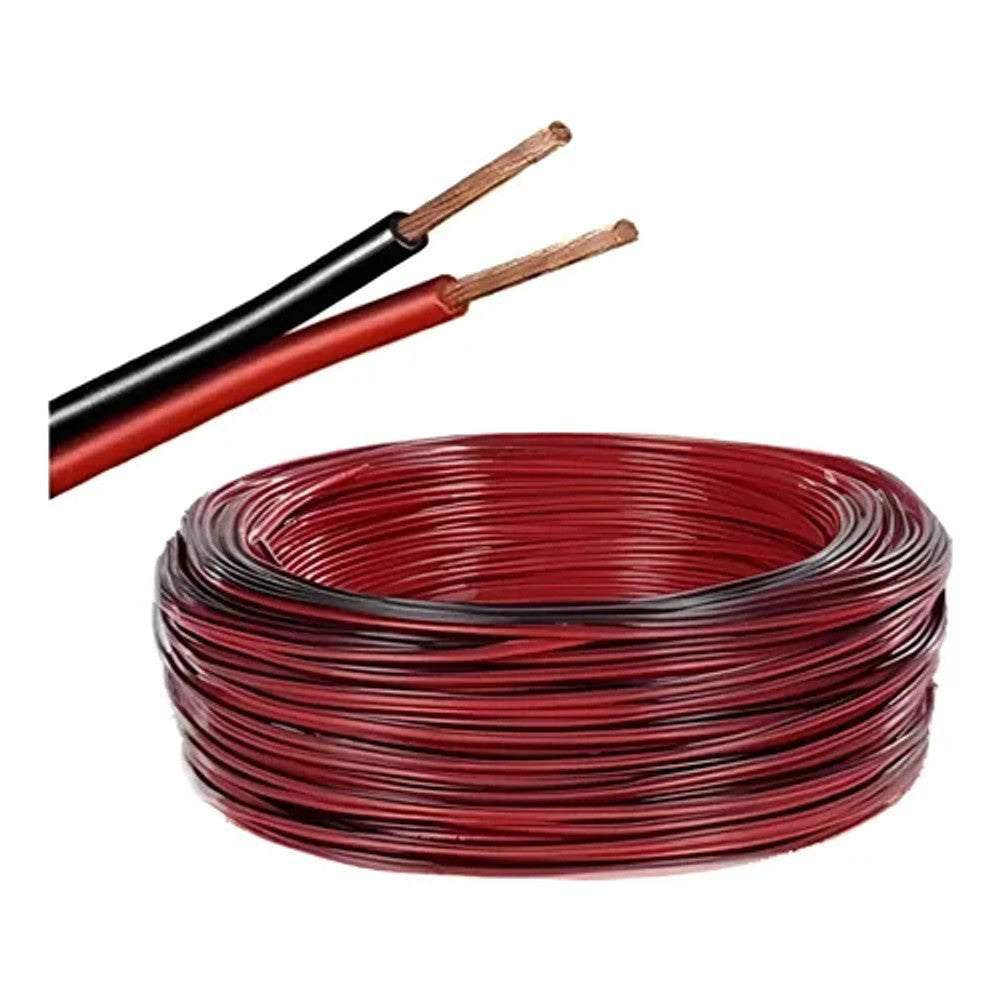 Cabo Polarizado Bicolor 2x1,0 mm Preto e Vermelho
