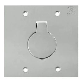 Placa de Piso 4x4 para 1 Tomada Universal com Unha Inox